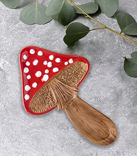 Spoon Rest Spoon Holder For Stove Top Cute Mushroom Spoon Rest For Kitchen Counter Ceramic Spatula Holder Utensil Rest