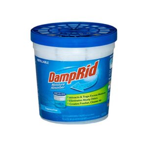 DampRid Refillable Moisture Absorber, 10.5 oz. Cups, 4 Pack, Fragrance Free, Traps Moisture for Fresher, Cleaner Air, No Electricity Required, Lasts Up To 60 Days