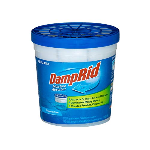 DampRid Refillable Moisture Absorber, 10.5 oz. Cups, 4 Pack, Fragrance Free, Traps Moisture for Fresher, Cleaner Air, No Electricity Required, Lasts Up To 60 Days