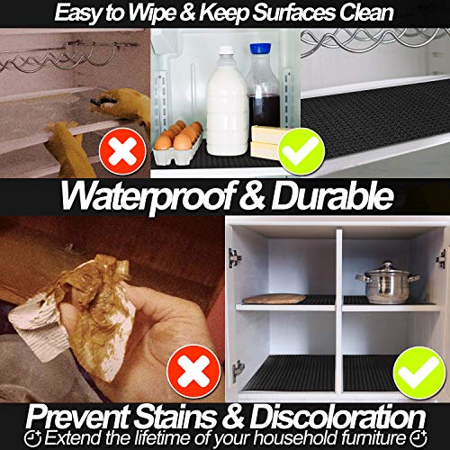 Drawer and Shelf Liner - Truly Non-Slip, Non-Adhesive, Kitchen Cabinet Liners - Heavy, Thick, Durable, Waterproof - Easy Cut to Fit and Protect Any Shelves, Tool Box, Bathroom Surfaces (10 FT, Black)