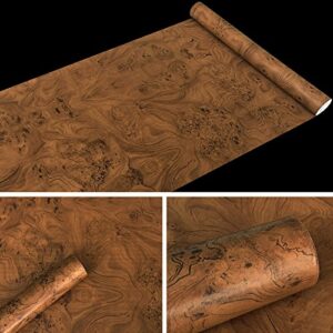 yifely brown wood grain furniture paper pvc self-adhesive shelf liner locker door sticker 17.7 inch by 9.8 feet