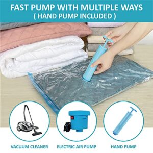 Vacuum Storage Bags, 10 Jumbo Space Saver Bags Vacuum Seal Bags with Pump, Space Bags, Vacuum Sealer Bags for Clothes, Comforters, Blankets, Bedding