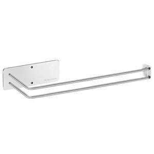 HLHyperLink Paper Towel Holder - Self Adhesive Paper Towel Holder Wall Mount Under Cabinet Mount, Large Rolls Kitchen papertowel Rack Both Available in Adhesive and Screws, SUS304 Stainless Steel