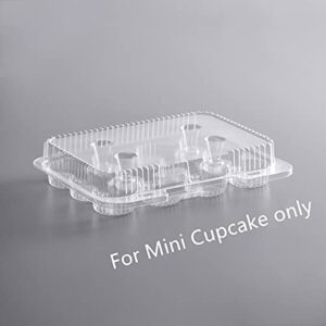 4U'LIFE (Mini Cupcake 12 Compartment Crystal Clear Dome Lid Hinged Cupcake carrier, Packaging Transporter, Cupcake Trays, Cupcake Holders-Pack of 10