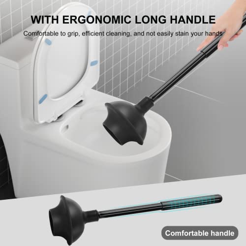 SetSail Toilet Brush and Plunger Set, Toilet Plungers for Bathroom Heavy Duty Toilet Bowl Brush and Holder Hidden Toilet Plunger and Brush Set for Deeply Cleaning - Black