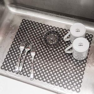 BINO Kitchen Sink Protector Mat, Grey - Eco-Friendly - Kitchen Sink Mat with Quick Draining Design - Kitchen Sink Mats for Stainless Steel Sink