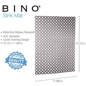 BINO Kitchen Sink Protector Mat, Grey - Eco-Friendly - Kitchen Sink Mat with Quick Draining Design - Kitchen Sink Mats for Stainless Steel Sink