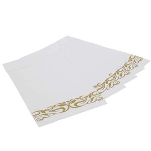 200 Pack Vplus Paper Napkins Guest Towels Disposable Premium Quality 3-ply Dinner Napkins Disposable Soft, Absorbent, Party Napkins Wedding Napkins for Kitchen, Parties, Dinners or Events (Gold)