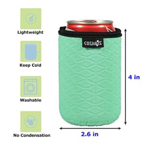 Cosmos Pack of 5 Soft Neoprene 12 OZ Standard Can Cooler Regular Can Insulated Cover for Beer Beverage Drink Can (For 12 oz Standard Can)