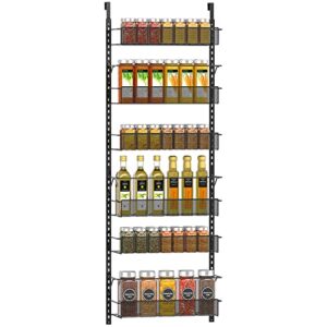 coonoor 6 tier over the door pantry organizer,adjustable baskets closet organizer hanging rack spice space saver,black