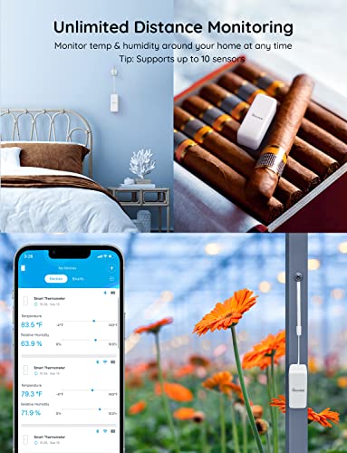 Govee WiFi Hygrometer Thermometer 3 Pack H5151, Indoor Wireless Smart Temperature Humidity Sensor Monitor with Remote App Notification Alert, 2 Years Free Data Storage Export, for Home, Greenhouse