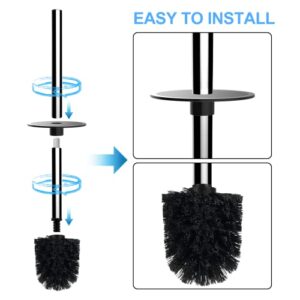 SetSail Toilet Brush, Toilet Bowl Brush and Holder Compact Size Toilet Brushes for Bathroom with 304 Stainless Steel Handle Toilet Cleaner Brush with Durable Scrubbing Bristles, Splash-Proof