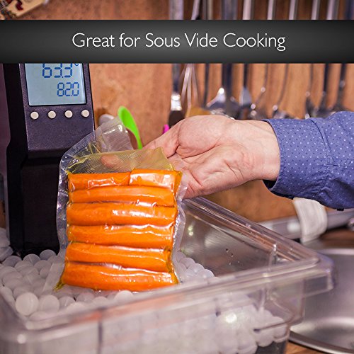 NutriChef Vacuum Sealer Bags 11x50 Rolls 2 pack for Food Saver, Seal a Meal, NutriChef, Weston. Commercial Grade, BPA Free, Heavy Duty, Great for vac storage, Meal Prep or Sous Vide