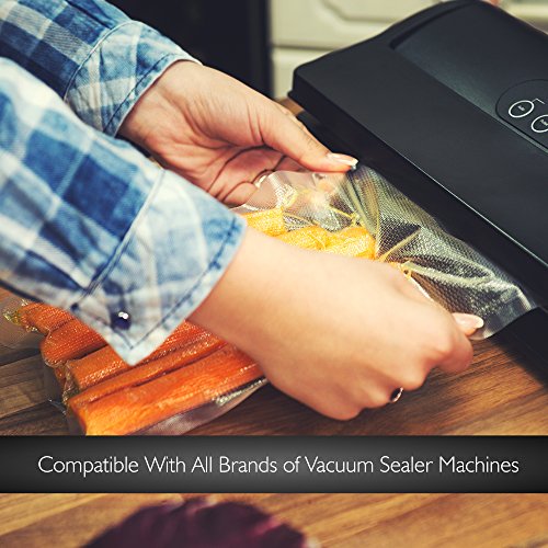 NutriChef Vacuum Sealer Bags 11x50 Rolls 2 pack for Food Saver, Seal a Meal, NutriChef, Weston. Commercial Grade, BPA Free, Heavy Duty, Great for vac storage, Meal Prep or Sous Vide