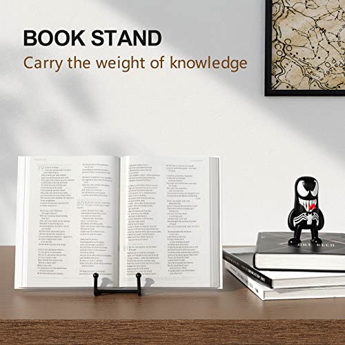 3 Pack 6 Inch Plate Stands for Display Picture Stand - 6 Inch Vinyl Table Top Display, Metal Frame Holders Decorative Plate for Book , Picture, Photo and Platter, Tabletop Art, Black 3 Packs