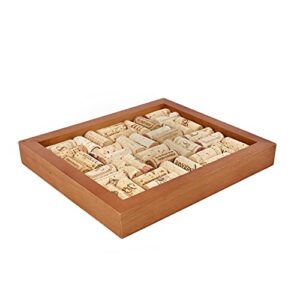 true patchwork cork trivet kit, cork holder, diy kitchen hot pad, wine cork counter coaster board, wood frame, holds 36 corks
