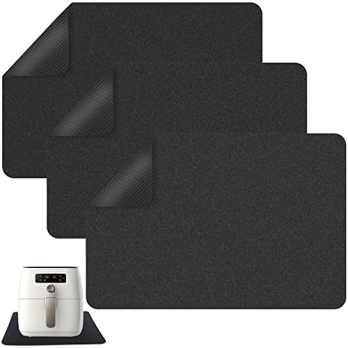 Advantez Heat Resistant Mat for Air Fryer, 3 Pcs Kitchen Appliance Sliders and Non-slip Mat, Kitchen Counter Mat, Reusable Counter Protectors for Air Fryer Stand Mixer Coffee Maker Microwave Steamer