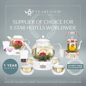 Teabloom Flowering Tea - 12 Unique Varieties of Fresh Blooming Tea Flowers - Hand-Tied Natural Green Tea Leaves & Edible Flowers - 12-Pack Gift Canister - 36 Steeps, Makes 250 Cups