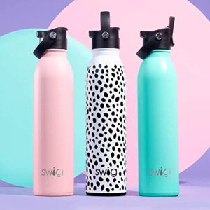 Swig Life 20oz Insulated Water Bottle with Straw & Flip + Sip Handle | Leak Proof, Dishwasher Safe, Cup Holder Friendly, Stainless Steel Water Bottle in Prickly Pear