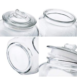 Diamond Star Glass Storage Jar Wide Mouth Canning Jar Large Candy Jar Kitchen Storage Containers with Airtight Glass Lid (120oz)