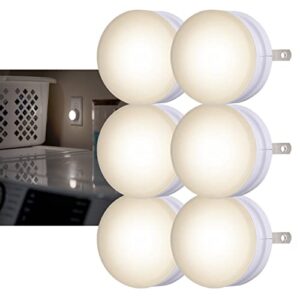 lights by night, mini led night light, plug-in, dusk to dawn sensor, warm white, compact, ul-certified, ideal for bedroom, bathroom, nursery, hallway, kitchen, 45176, 6 pack