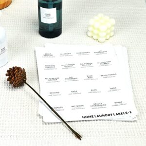 540 PCS Bathroom Home Laundry Labels for Organizing with DIY Blank Labels, Preprinted Minimalist Waterproof Oil Resistant Stickers for Bathroom Laundry Home Beauty Organization Supplies Labels