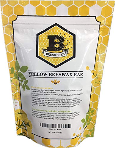 Beesworks® (6) 1oz Yellow Beeswax Bars - Package of (6) 1oz Bars (6oz) - Cosmetic Grade