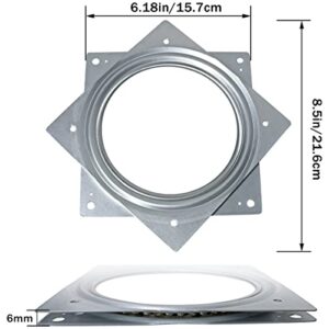 1 Pcs of 6" Inch Lazy Susan Turntable Bearings Hardware Square Rotating Bearing Plate for Serving Trays, Swivel Plate, Kitchen Storage Racks, Craft Table