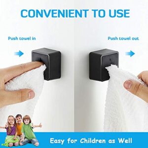 ZYLONE 3 Pack Kitchen Towel Hooks - Self Adhesive Towel Holders for Kitchen,Wall Mounted Kids Hand Towel Hook,Ideal as Bathroom, Dish Towel Holders (3 PCS^Black&Black)