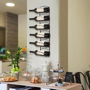 gakeihoo wine rack wall mounted, wall wine rack for 6 wine bottles wine rack organizer wine storage display holder for kitchen dining room bar