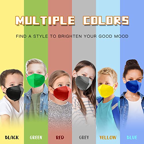 SeekSeed Kids KN95 Face Masks 30 Pcs Kid Face Mask 5 - Ply Breathable Disposable Masks Childrens Comfortable Dust Cup Dust Mask Elastic Ear Loops with Nose Bridge for Girls Boys (3199061)
