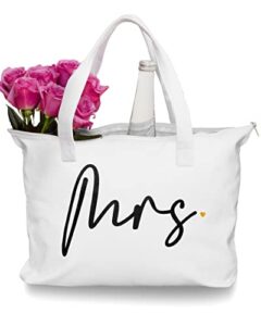 future mrs tote bag bride to be tote – classy bachelorette gifts for bride beach bag shower party honeymoon bag gift – bridal totes for wedding day essentials wifey bags (large canvas 15″x20″)
