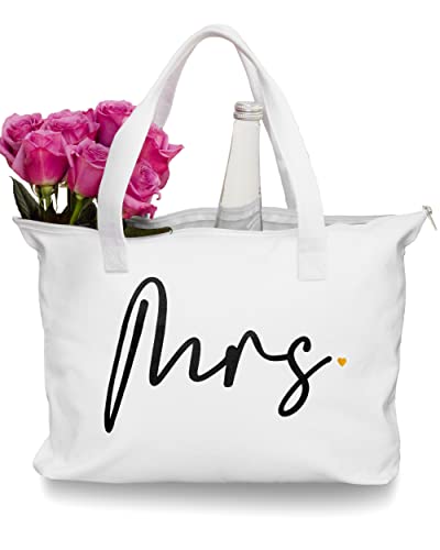 Future Mrs Tote Bag Bride To Be Tote - Classy Bachelorette Gifts For Bride Beach Bag Shower Party Honeymoon Bag Gift - Bridal Totes For Wedding Day Essentials Wifey Bags (Large Canvas 15"x20")