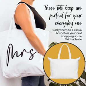 Future Mrs Tote Bag Bride To Be Tote - Classy Bachelorette Gifts For Bride Beach Bag Shower Party Honeymoon Bag Gift - Bridal Totes For Wedding Day Essentials Wifey Bags (Large Canvas 15"x20")