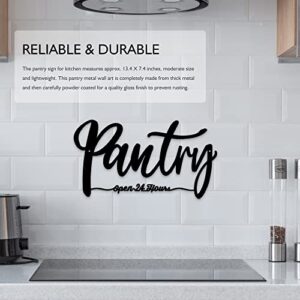 Metal Pantry Sign For Kitchen, Pantry Wall Decor, Rustic Farmhouse Kitchen Decorations Wall, 13.4 X 7.4 inches, Black