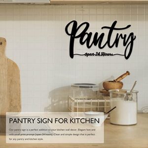 Metal Pantry Sign For Kitchen, Pantry Wall Decor, Rustic Farmhouse Kitchen Decorations Wall, 13.4 X 7.4 inches, Black