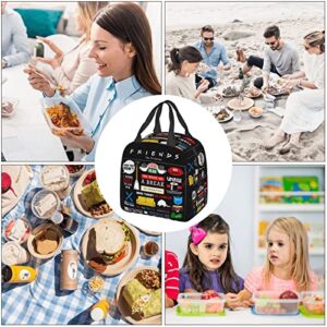 Taiherdail TV Show Lunch Box Insulated Lunch Bag Portable Tote Bag for Office Work Gift, Black