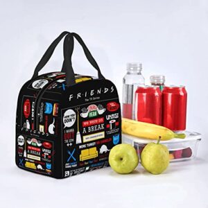 Taiherdail TV Show Lunch Box Insulated Lunch Bag Portable Tote Bag for Office Work Gift, Black