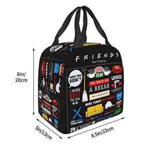 Taiherdail TV Show Lunch Box Insulated Lunch Bag Portable Tote Bag for Office Work Gift, Black