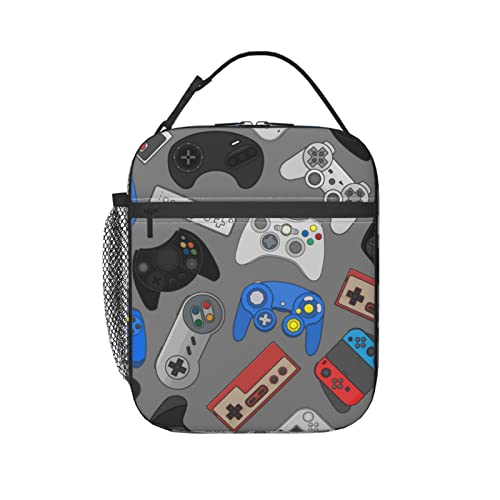 Video Game Controller Insulated Lunch Box Bag Portable Lunch Tote For Women Men And Kids