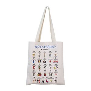 mnigiu broadway musical tote bag broadway lover gift broadway merchandise musical lover gift (shopping bag)
