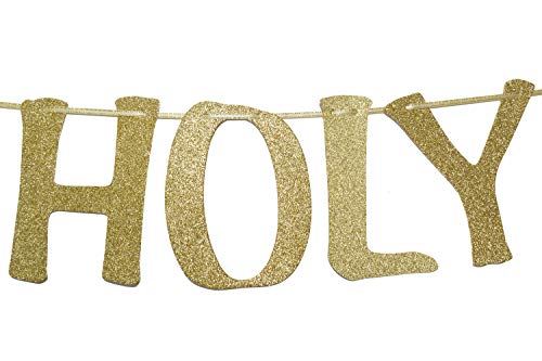 Holy Shit You're Old Banner Gold Glitter for 30th 40th 50h 60th 70th 80th 90th Funny Birthday Banner Sign Bunting Party Decor Photo Booth Props