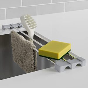 tomorotec sponge brush dish rag holder multifunctional telescopic sink rack for bottle and brushes storage over the sink dish drainer