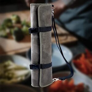 JNMMPEARL Chef’s Knife Roll Bag, Waxed Canvas Knife Cutlery Carrier,Knife Pouch Holders With 10 Slots Plus 1 Zipper Pockets, storage bag for knives，gifts for chefs and cooking beginners， ArmyGreen