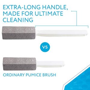 [2 Pack] Pumice Stone Toilet Bowl Cleaner with Extra Long Handle - Limescale Remover - Pumice Toilet Brush - Also Cleans BBQ Grills, Tiles, Tile Grout, & Swimming Pools by Impresa