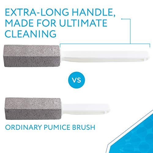 [2 Pack] Pumice Stone Toilet Bowl Cleaner with Extra Long Handle - Limescale Remover - Pumice Toilet Brush - Also Cleans BBQ Grills, Tiles, Tile Grout, & Swimming Pools by Impresa