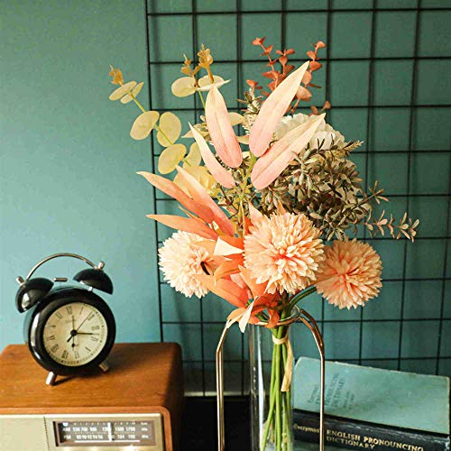 KIRIFLY Artificial Fake Flowers Plants Silk Flower Arrangements Wedding Bouquets Decorations Plastic Floral Table Centerpieces for Home Kitchen Garden Party Décor (Champagne)
