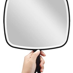 OMIRO Hand Mirror, Extra Large Black Handheld Mirror with Handle, 12.4" L x 9" W