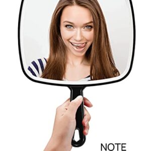 OMIRO Hand Mirror, Extra Large Black Handheld Mirror with Handle, 12.4" L x 9" W