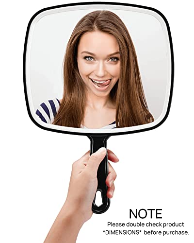 OMIRO Hand Mirror, Extra Large Black Handheld Mirror with Handle, 12.4" L x 9" W